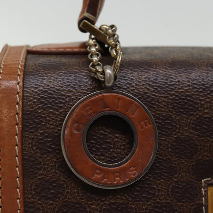 Celine Vintage Convertible Top Handle Bag Macadam Coated Canvas, BROWN, CANVAS, Handbag