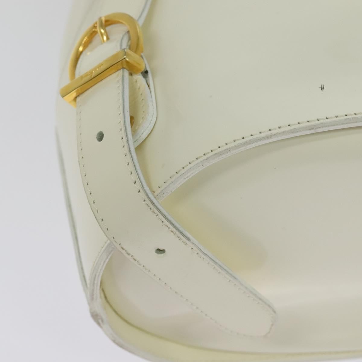 Salvatore Ferragamo Vintage Gancini Backpack Patent Leather, WHITE, PATENT_LEATHER, Backpack