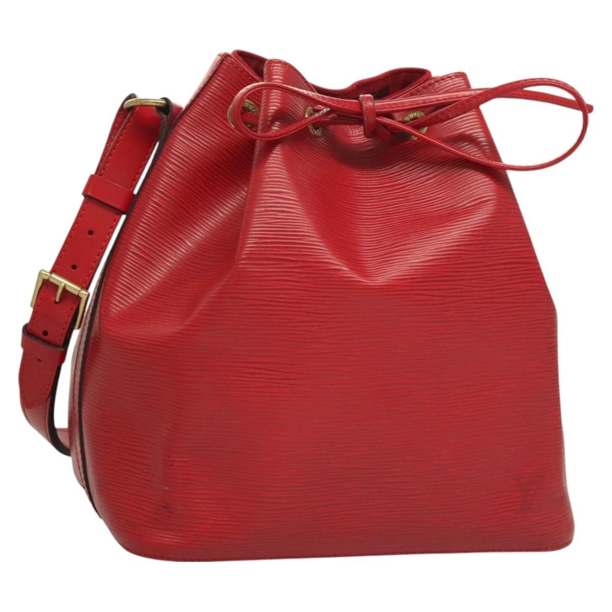 Louis Vuitton Petit Noe Handbag Epi Leather, RED, LEATHER, Shoulder bag