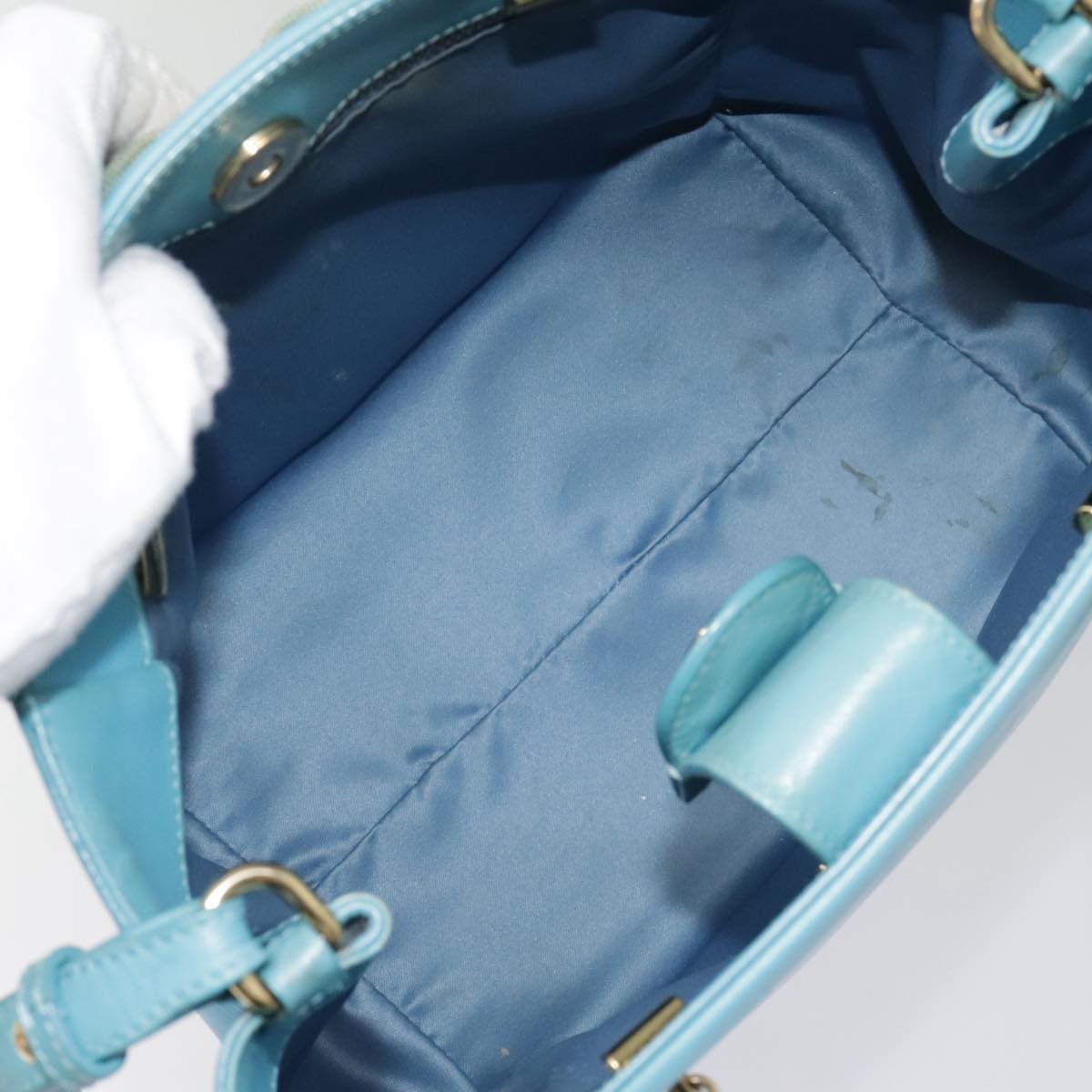 Salvatore Ferragamo Vara Bow Chain Tote Leather, BLUE, LEATHER, Tote bag