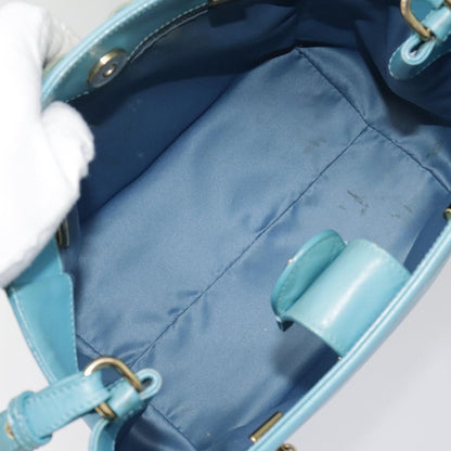 Salvatore Ferragamo Vara Bow Chain Tote Leather, BLUE, LEATHER, Tote bag