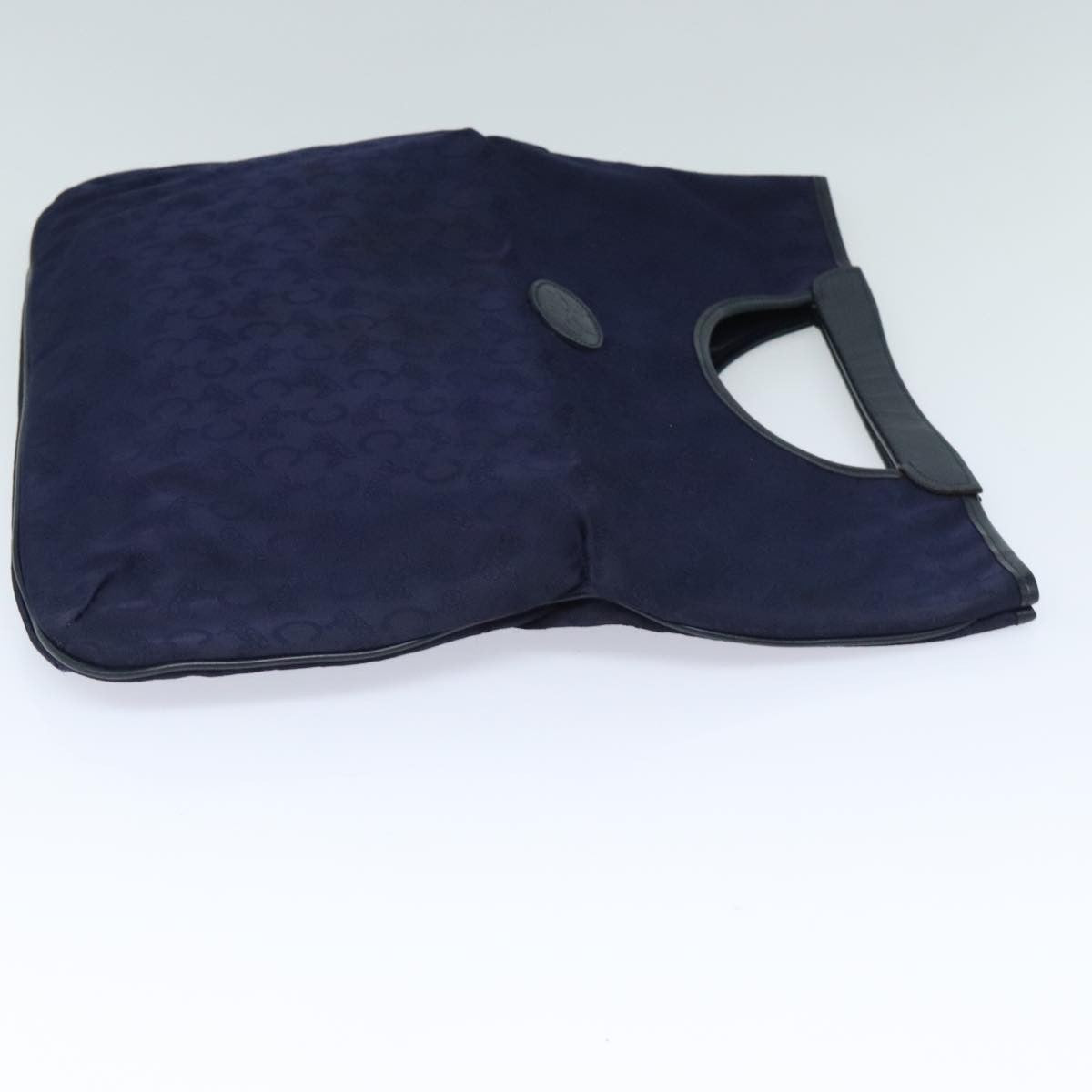 Celine Sulky Vertical Cabas Tote Canvas with Leather, NAVY, CANVAS, Tote bag