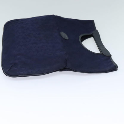 Celine Sulky Vertical Cabas Tote Canvas with Leather, NAVY, CANVAS, Tote bag