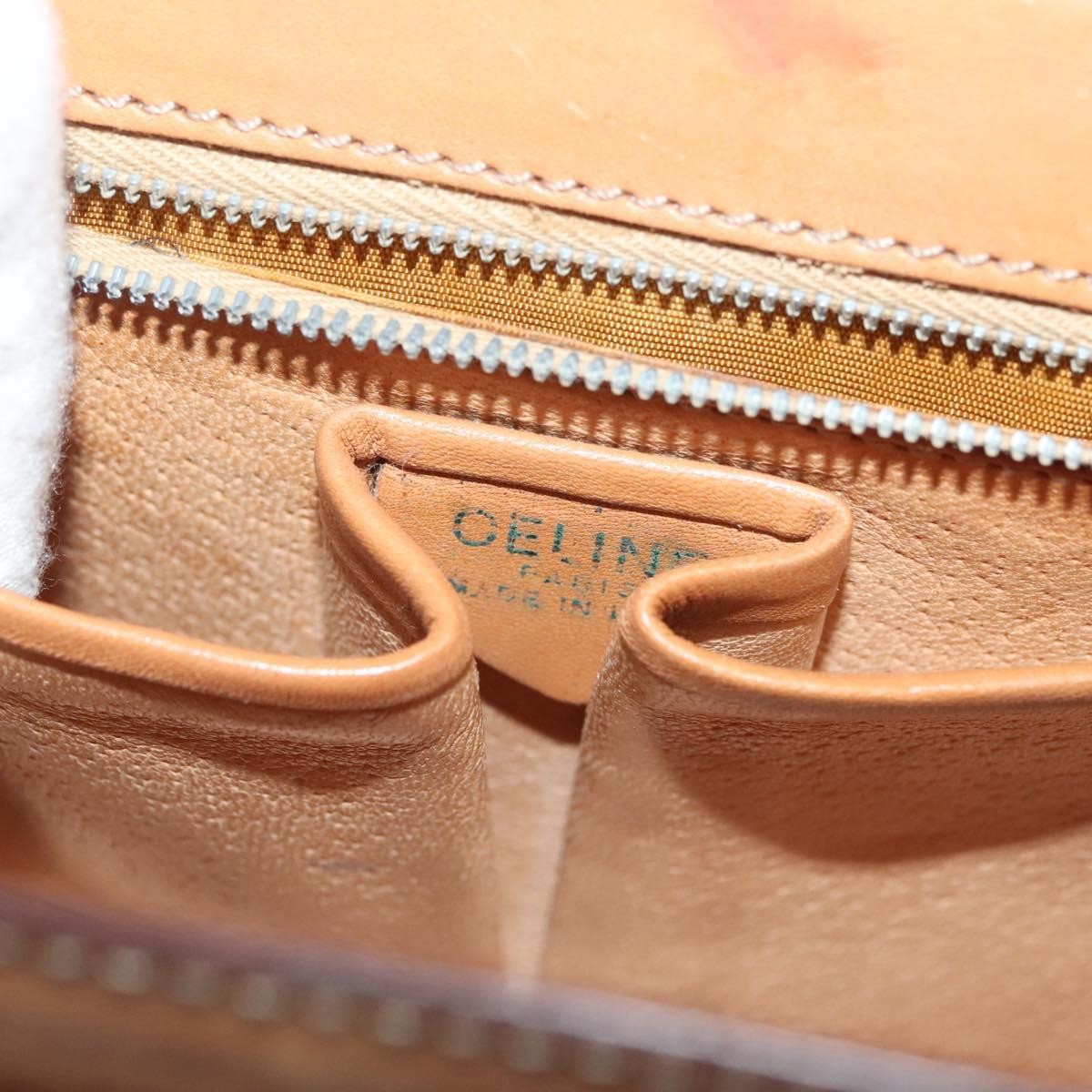 Celine Macadam Handbag Macadam with leather, BROWN, CANVAS, Handbag