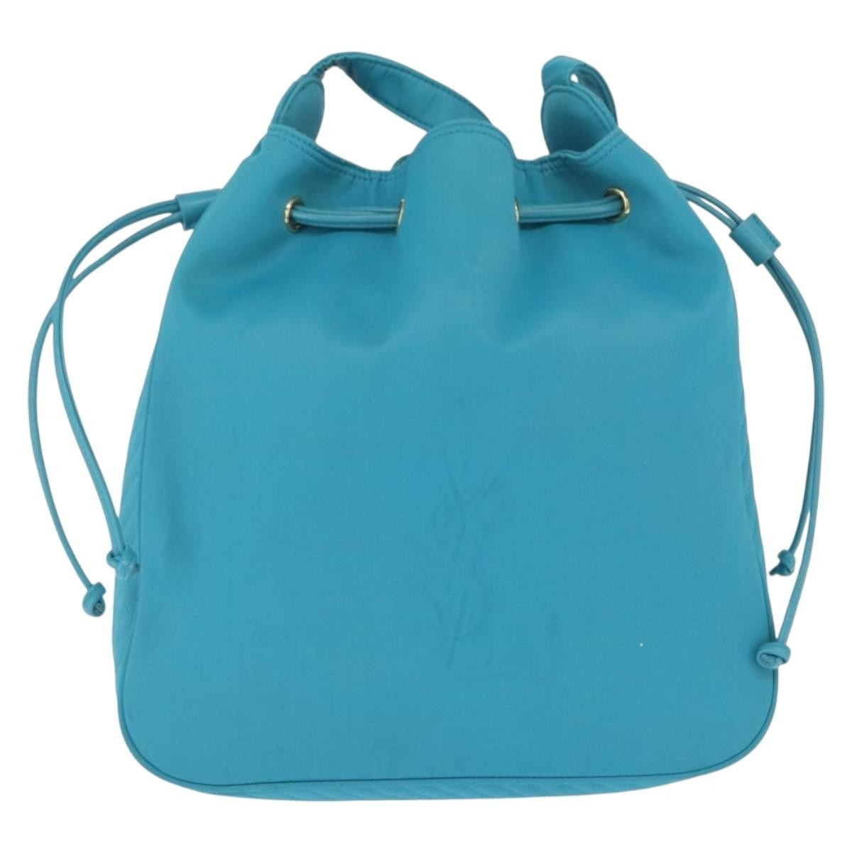 Saint Laurent Vintage Shoulder Bag Nylon, Turquoise, Nylon, Shoulder Bag