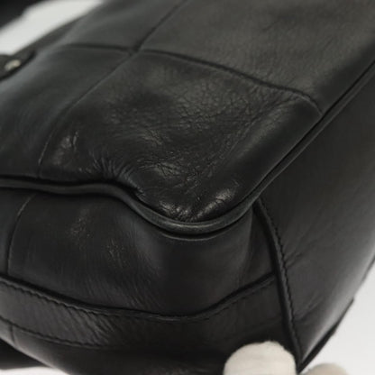 Salvatore Ferragamo Gancini handbag Leather, BLACK, LEATHER, Handbag