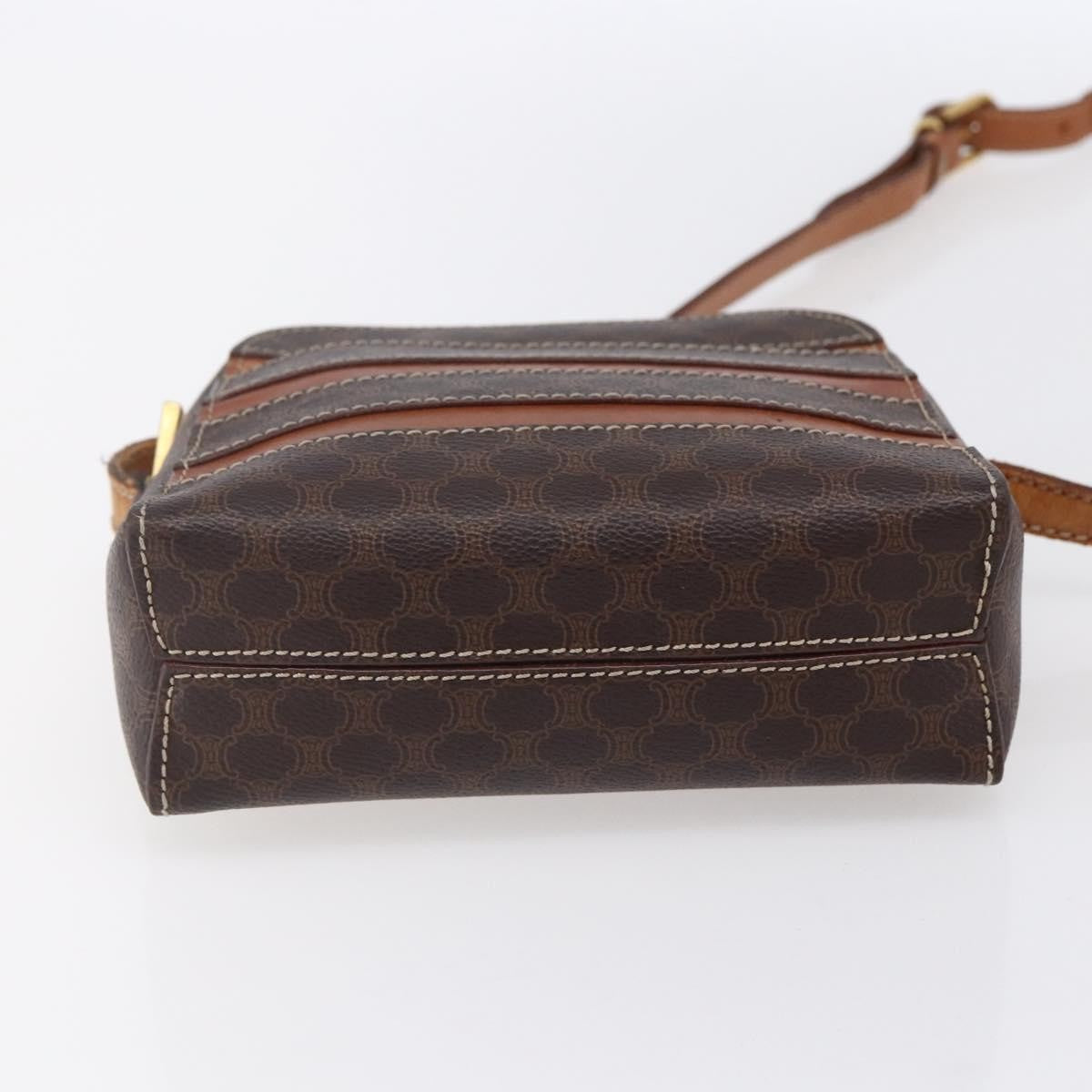 Celine Vintage Macadam Shoulder Bag Canvas and Leather, BROWN, CANVAS, Shoulder bag