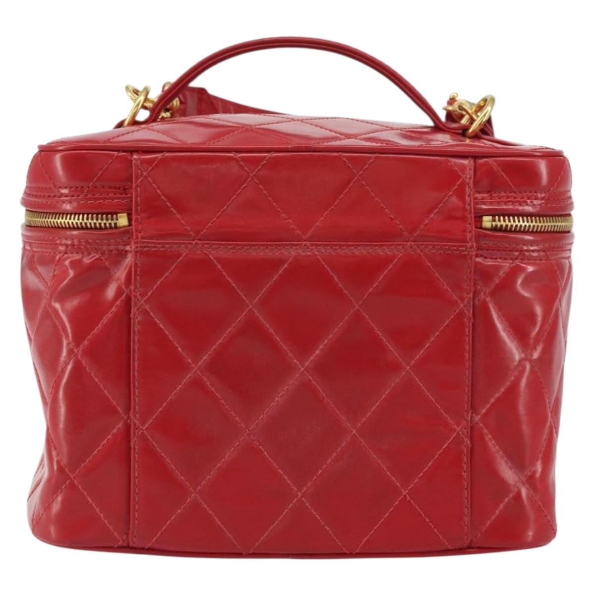 Chanel Vintage Vanity Case Patent, RED, PATENT_LEATHER, Handbag