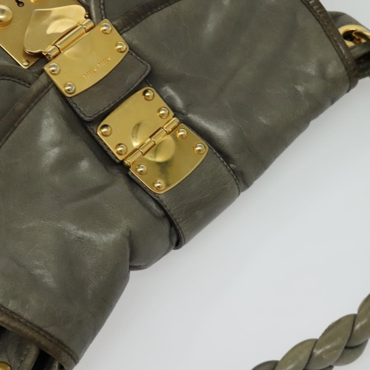 Miu Miu Coffer Convertible Hobo Matelasse Leather, GRAY, LEATHER, Handbag