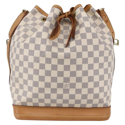 Louis Vuitton Noe Handbag Damier, WHITE, CANVAS, Shoulder bag