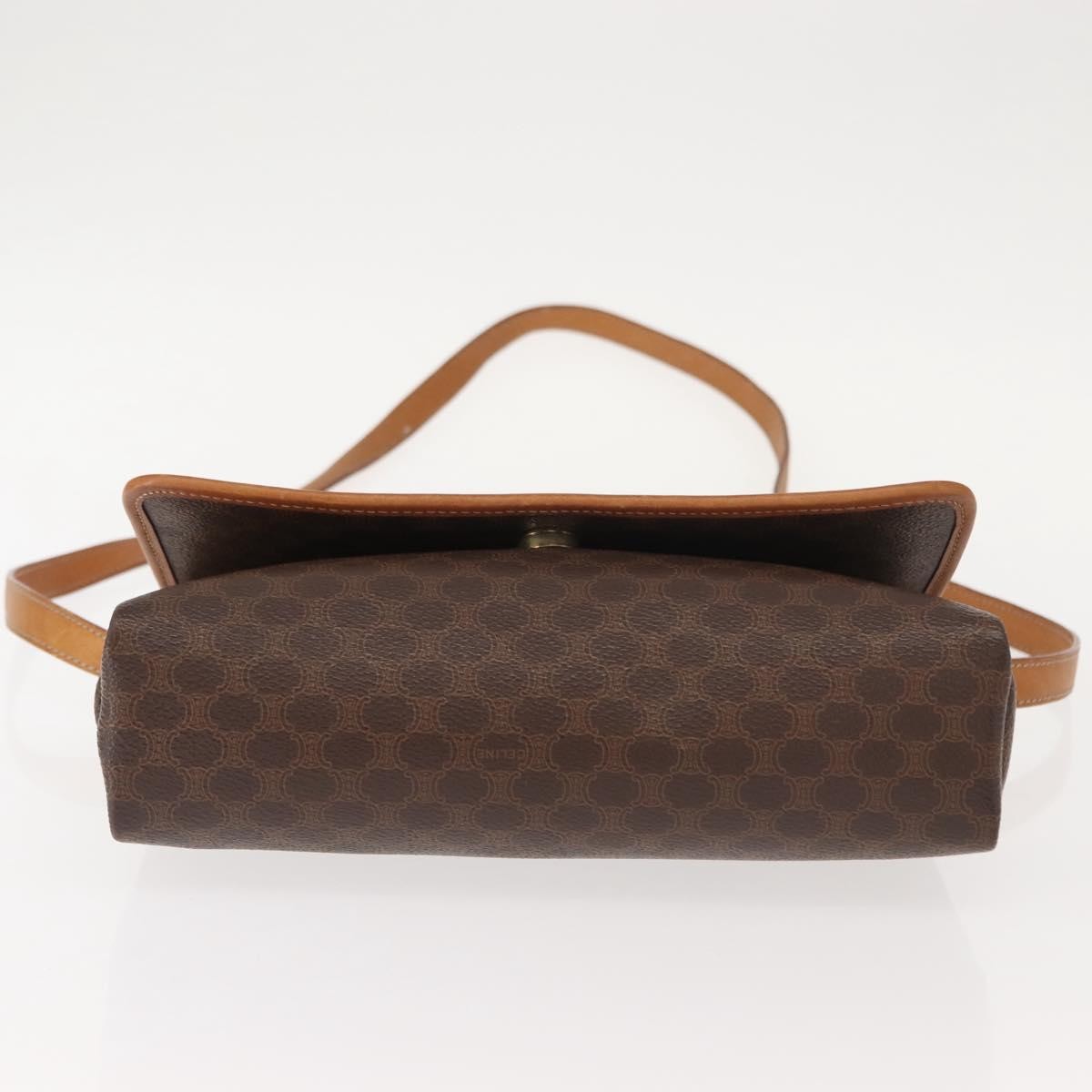 Celine Vintage Macadam Shoulder Bag Canvas, BROWN, CANVAS, Shoulder bag