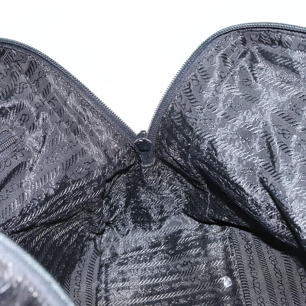 Prada Vintage Shoulder Bag Nylon and Leather, BLACK, NYLON, Shoulder bag