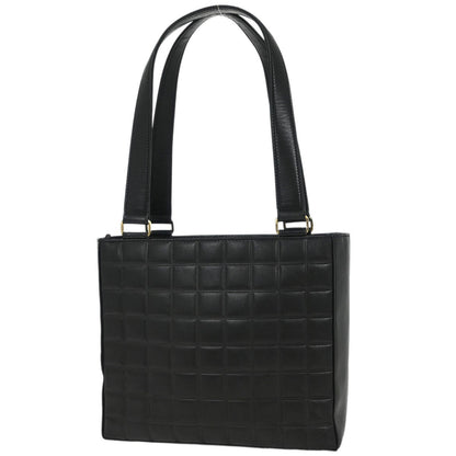 Chanel Chocolate Bar CC Tote Quilted Leather, BLACK, LEATHER, Tote bag