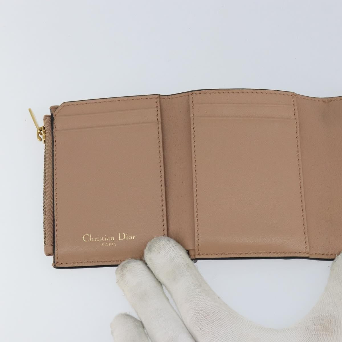 Christian Dior Saddle Lotus Wallet Leather, BEIGE, LEATHER, Wallets