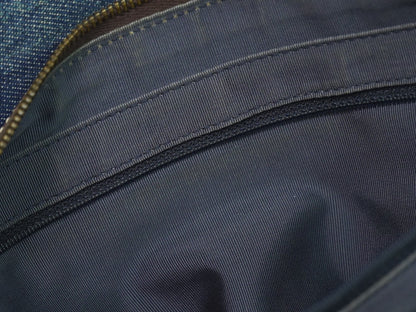 Chanel Vintage CC Tote Denim with Leather, NAVY, DENIM_JEANS, Tote bag