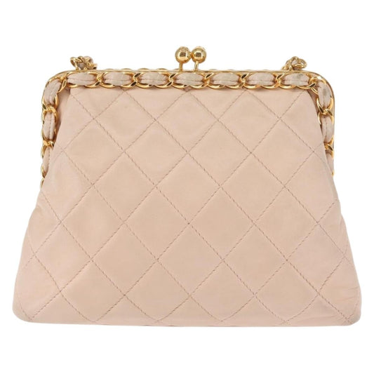Chanel Kiss lock shoulder bag Leather, PINK, LEATHER, Shoulder bag