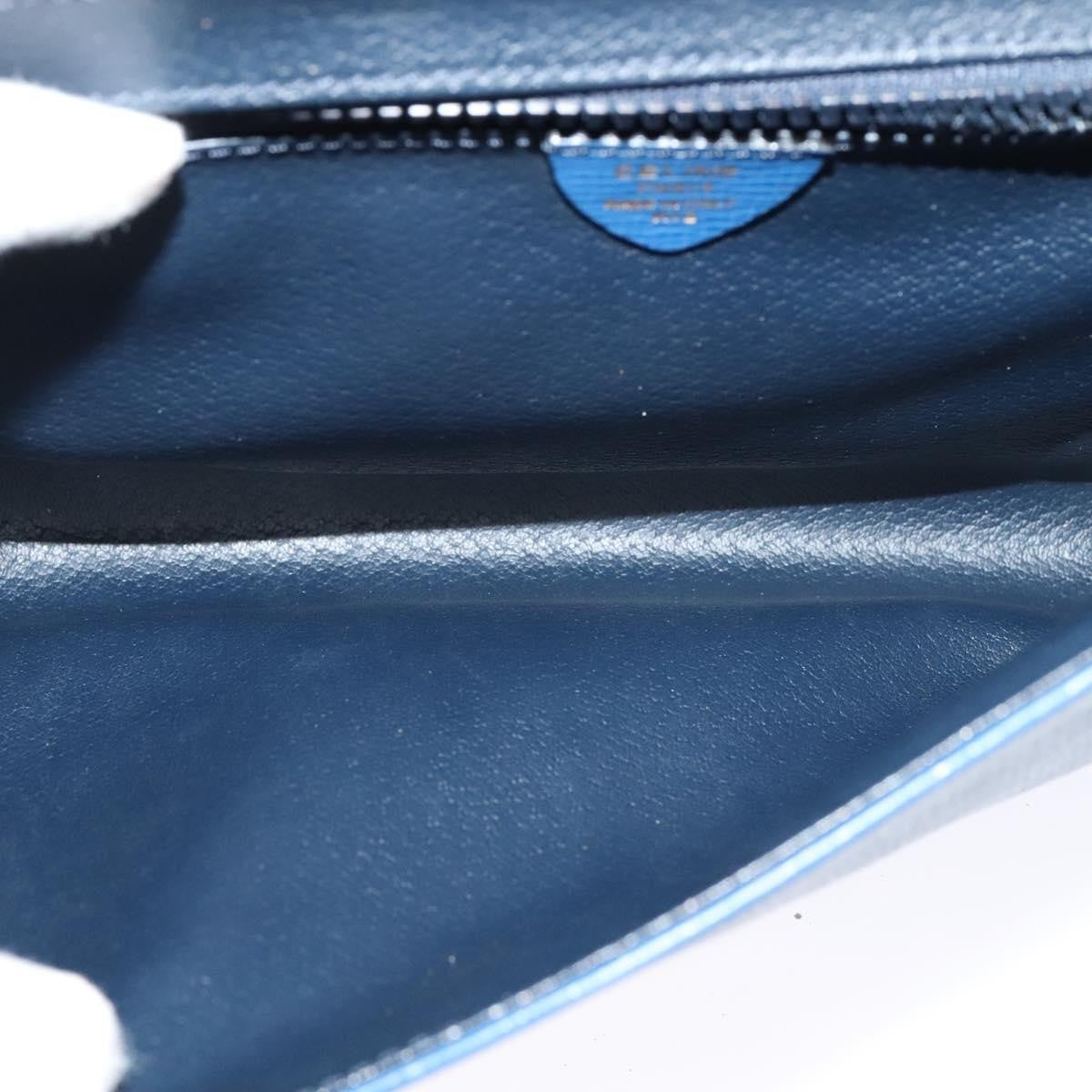 Celine Vintage Circle Logo Crossbody Bag Leather, BLUE, LEATHER, Crossbody bag