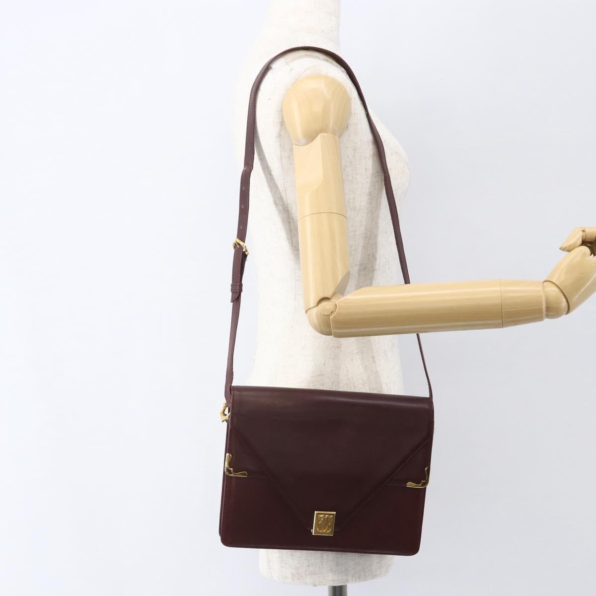 cartier Must de Cartier Shoulder Bag Leather, BURGUNDY, LEATHER, Shoulder bag