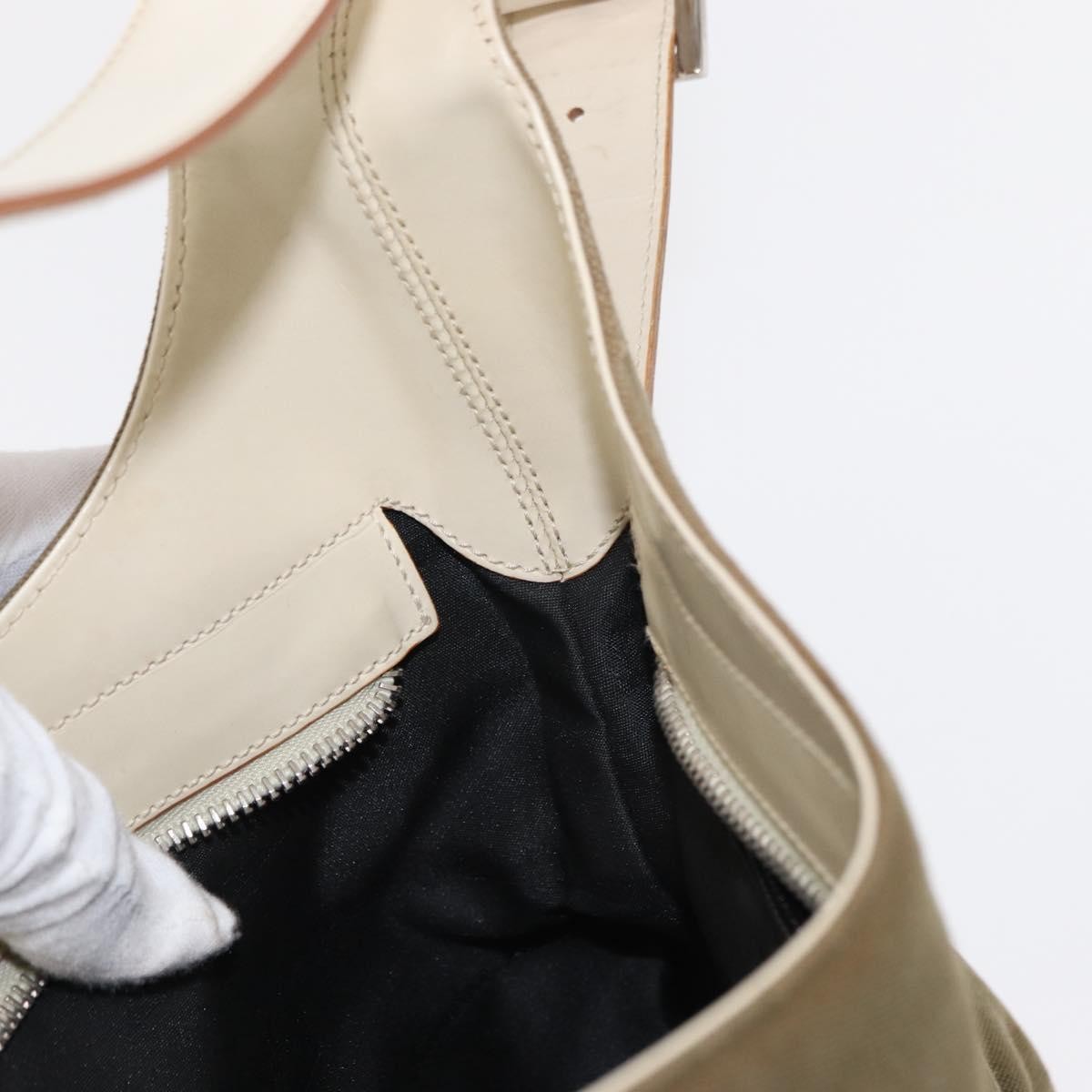 Salvatore Ferragamo Gancini Shoulder Bag Canvas, KHAKI, CANVAS, Shoulder bag