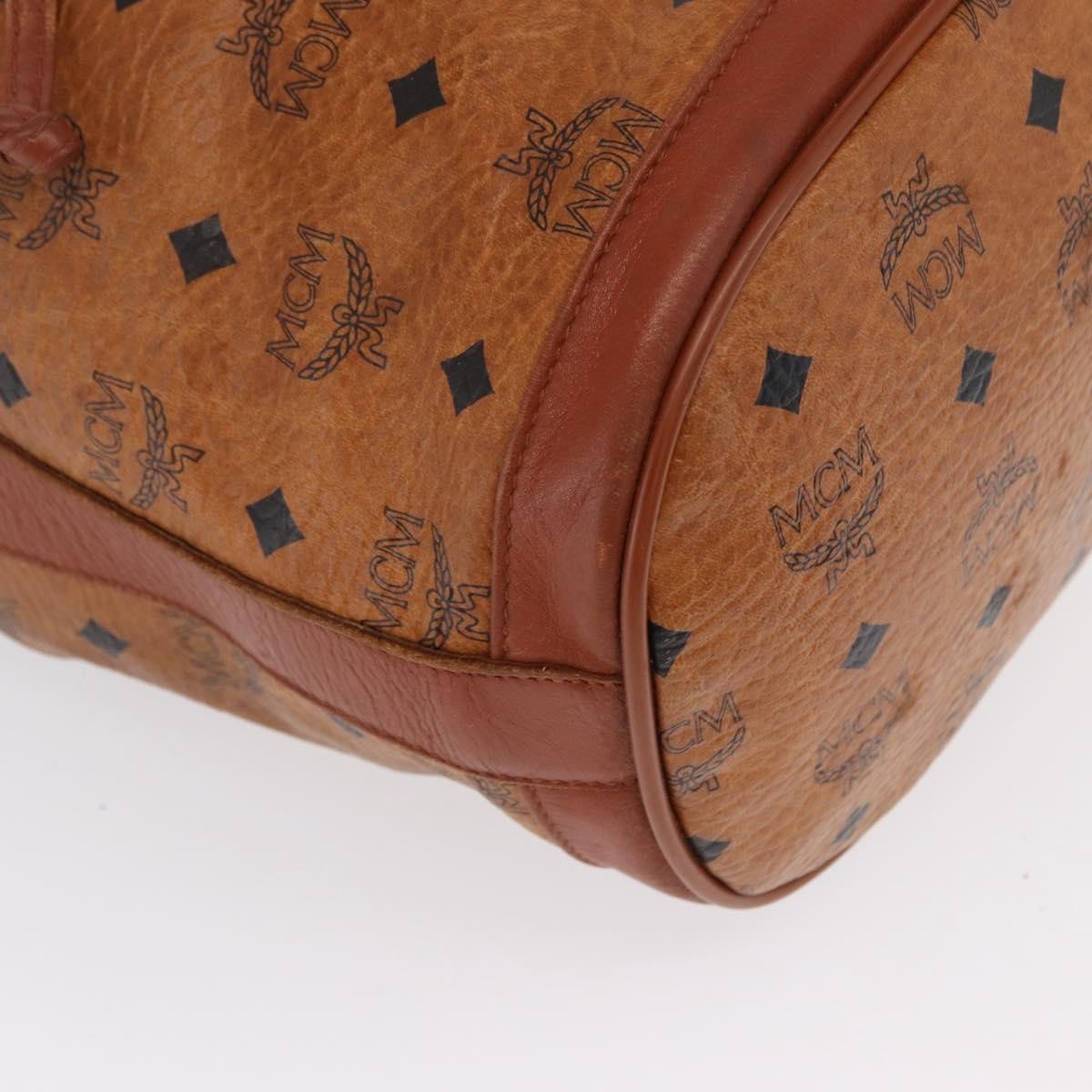 MCM Visetos Shoulder bag Canvas and Leather, BROWN, CANVAS, Shoulder bag