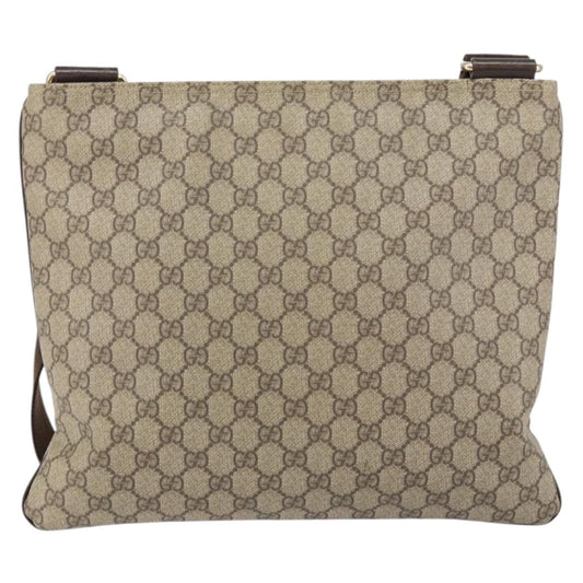 Gucci Flat Messenger Bag GG Canvas, BEIGE, CANVAS, Shoulder bag