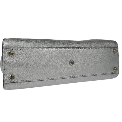 Fendi Selleria Peekaboo Bag Rigid Leather, SILVER, LEATHER, Handbag