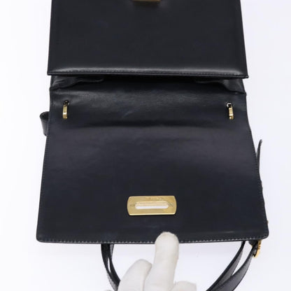 Salvatore Ferragamo Gancini Shoulder Bag Leather, NAVY, LEATHER, Shoulder bag
