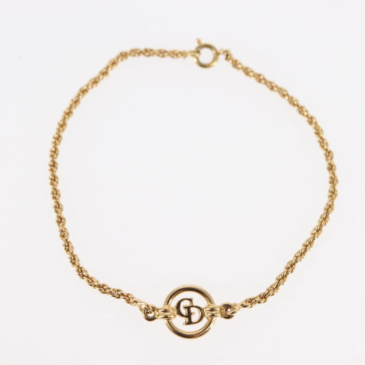 Christian Dior Vintage Logo Bracelet Metal, GOLD, METAL, Bracelet