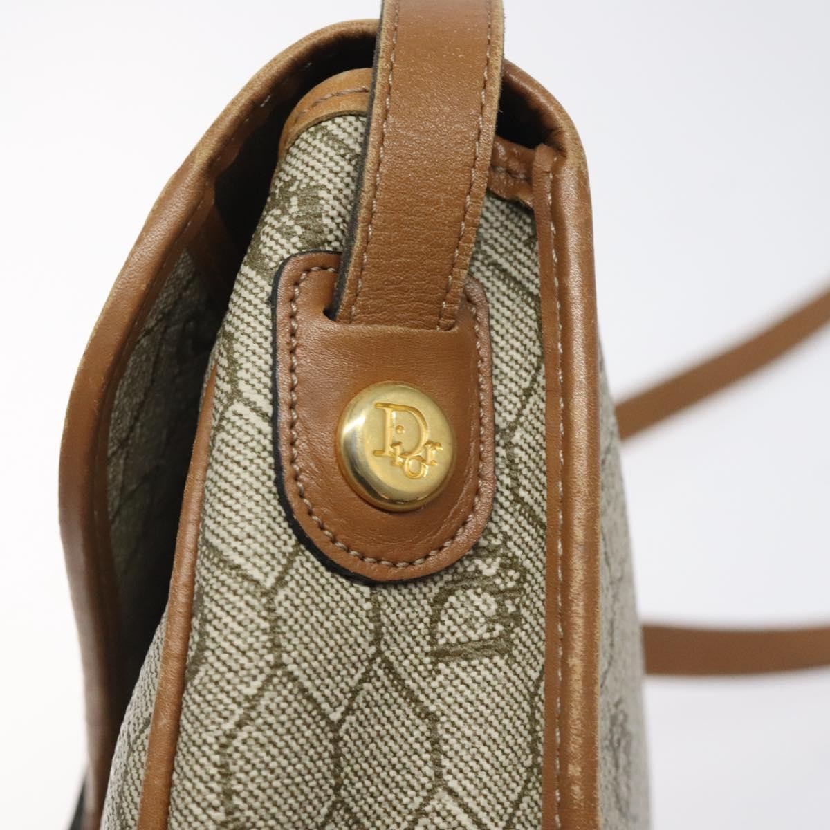 Christian Dior Vintage Honeycomb Flap Crossbody Bag Coated Canvas, BEIGE, CANVAS, Crossbody bag