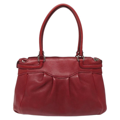 Salvatore Ferragamo Gancini handbag Leather, RED, LEATHER, Handbag