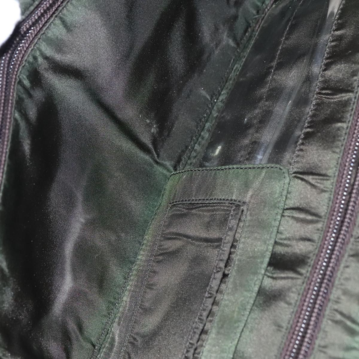 Prada Vintage Zip Handbag Tessuto, GREEN, NYLON, Handbag