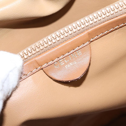 Celine Vintage Macadam Shoulder Bag Canvas and Leather, BEIGE, CANVAS, Shoulder bag