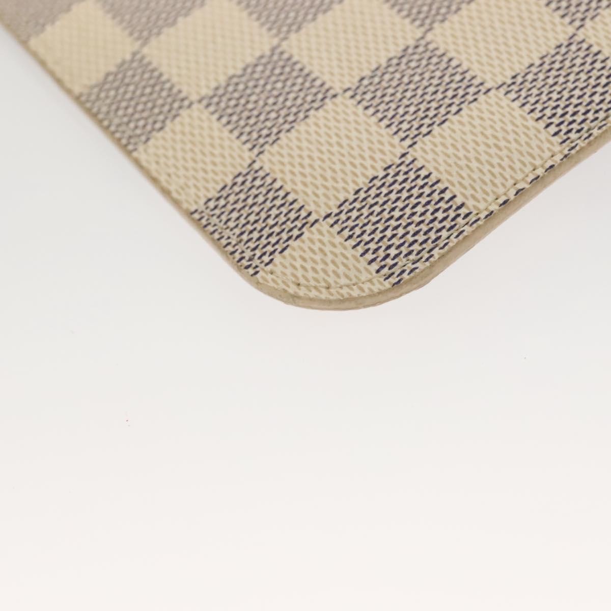 Louis Vuitton Neverfull Pochette Damier, WHITE, CANVAS, Tote bag