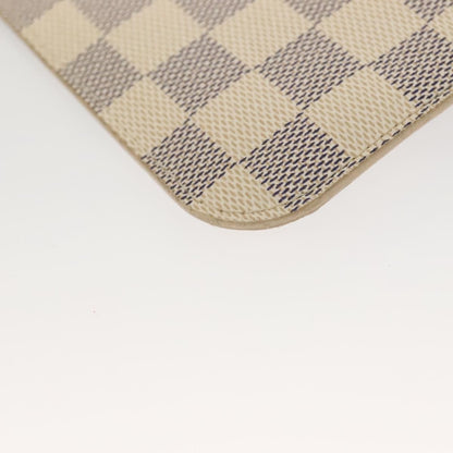 Louis Vuitton Neverfull Pochette Damier, WHITE, CANVAS, Tote bag