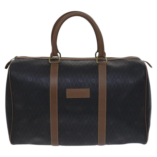 Christian Dior Vintage Honeycomb Handbag Canvas Leather, BLACK, CANVAS, Handbag