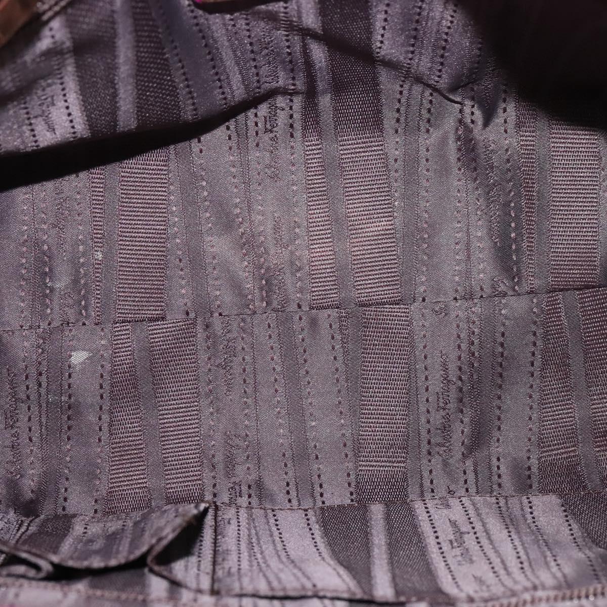 Salvatore Ferragamo Gancini Shoulder Bag Leather, PURPLE, LEATHER, Shoulder bag