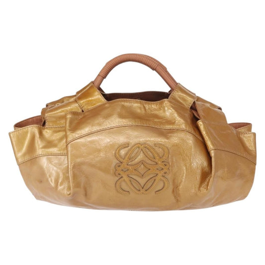 Loewe Aire Shoulder Bag Leather, GOLD, PATENT_LEATHER, Handbag