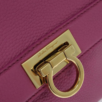 Salvatore Ferragamo Sofia Satchel Leather, PINK, LEATHER, Handbag