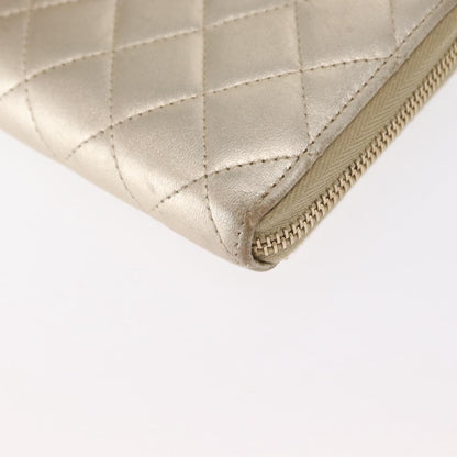 Chanel Zip Around Organizer Wallet Quilted Lambskin, GOLD, LEATHER, Wallets