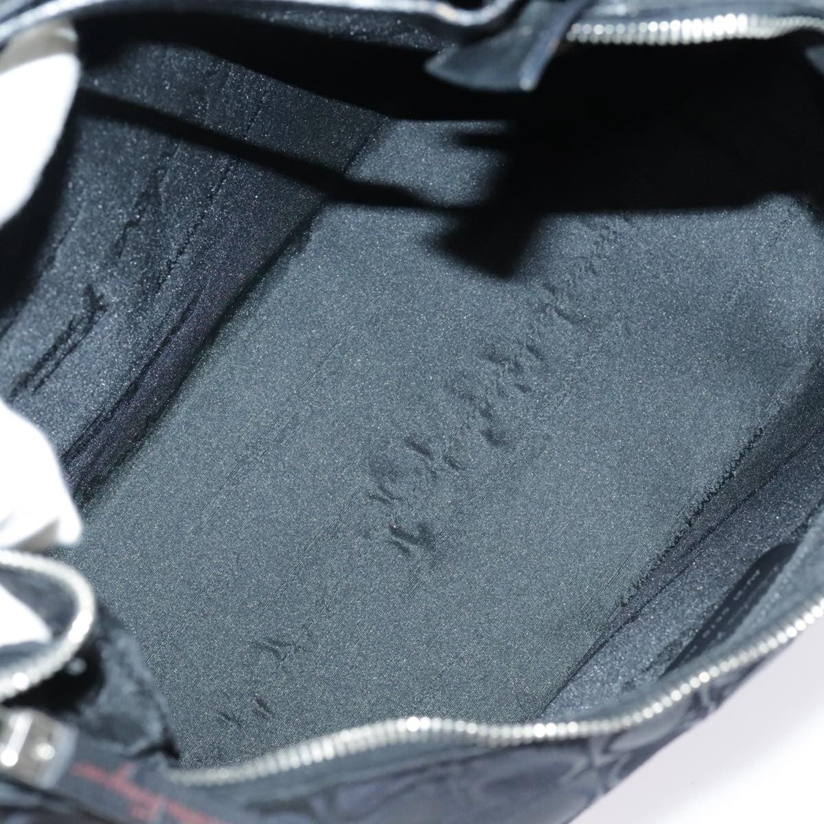Salvatore Ferragamo Gancini Shoulder Bag Nylon, BLACK, NYLON, Shoulder bag