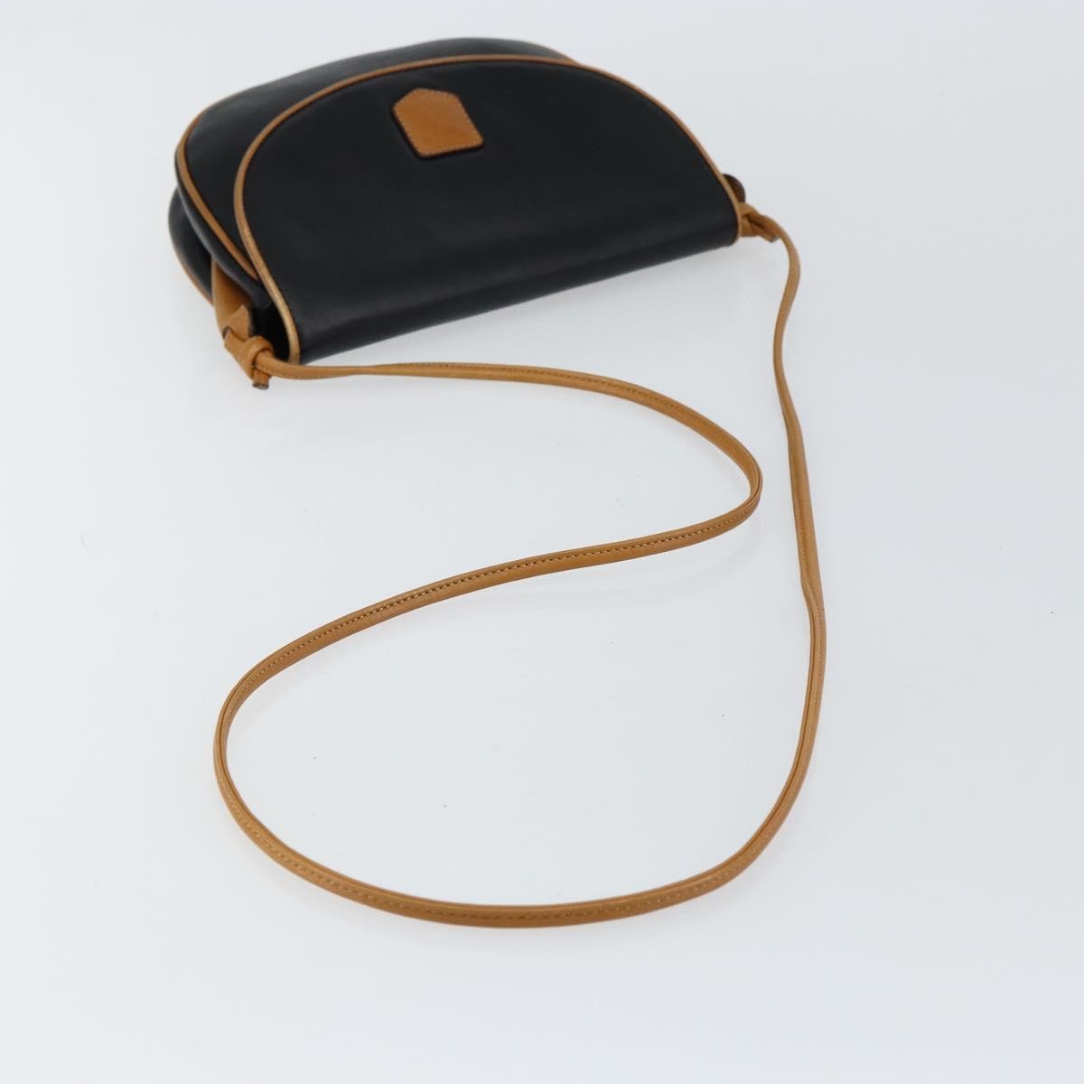 Celine Vintage Flap Shoulder Bag Leather, NAVY, LEATHER, Shoulder bag