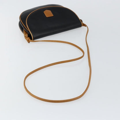 Celine Vintage Flap Shoulder Bag Leather, NAVY, LEATHER, Shoulder bag
