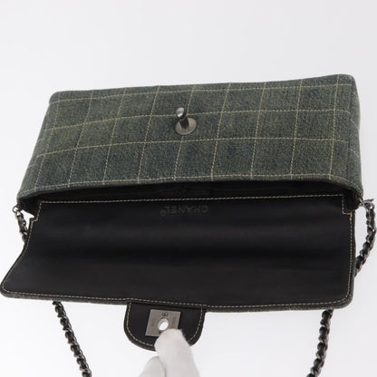 Chanel Chocolate Bar Flap Bag Quilted Denim, BLUE, DENIM_JEANS, Shoulder bag