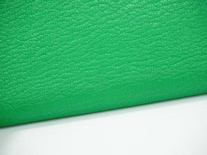 Hermes Bearn Wallet Chevre Mysore, GREEN, LEATHER, Wallets