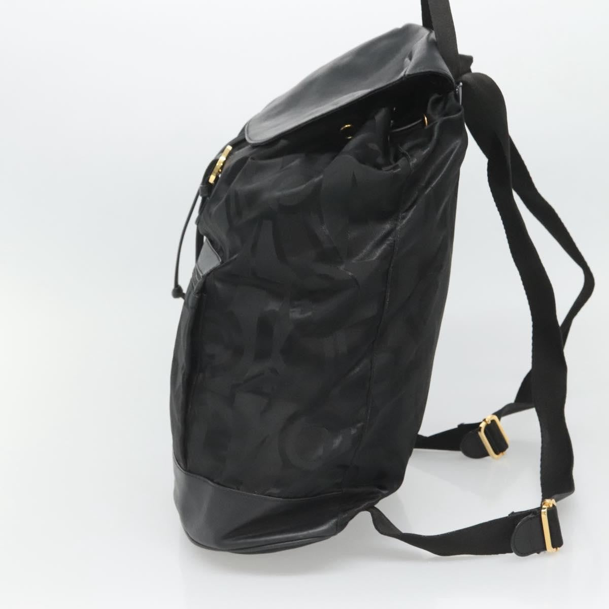 Salvatore Ferragamo Vintage Gancini Backpack Nylon, BLACK, NYLON, Backpack