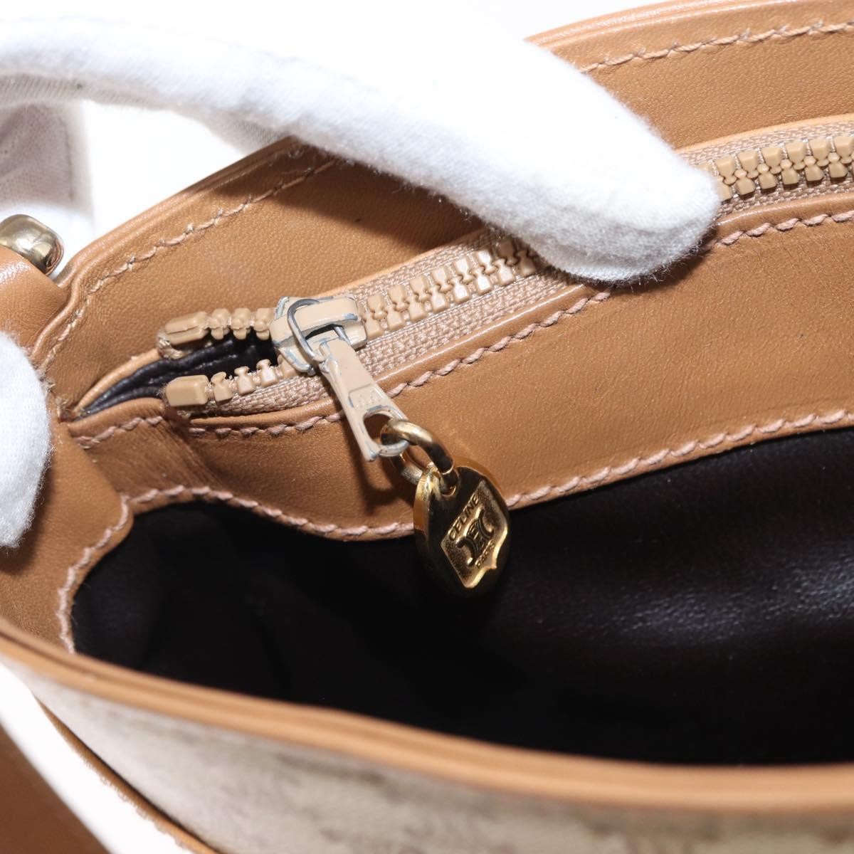 Celine Vintage Macadam Shoulder Bag Canvas, BEIGE, CANVAS, Shoulder bag