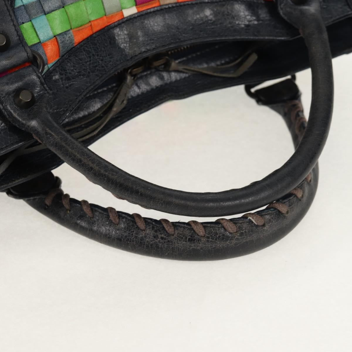 Balenciaga City Classic Studs Bag Woven Crocodile Embossed Leather, MULTICOLOUR, LEATHER, Handbag