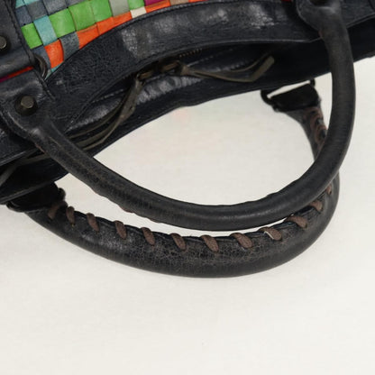 Balenciaga City Classic Studs Bag Woven Crocodile Embossed Leather, MULTICOLOUR, LEATHER, Handbag