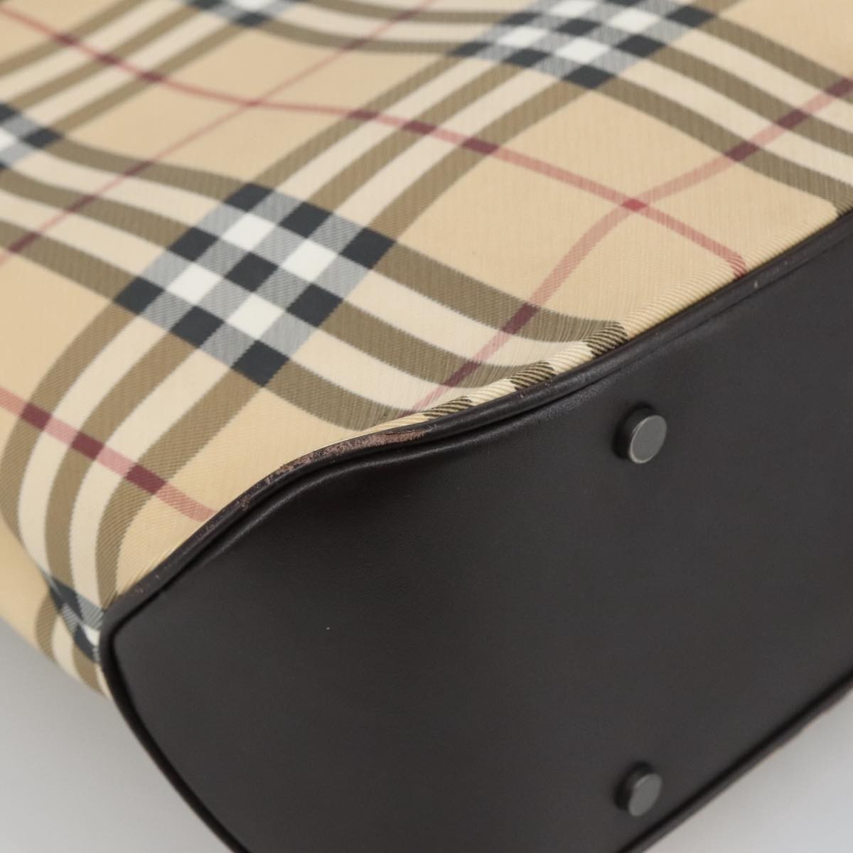 Burberry Top Handle Tote Haymarket Coated Canvas, BEIGE, CANVAS, Tote bag