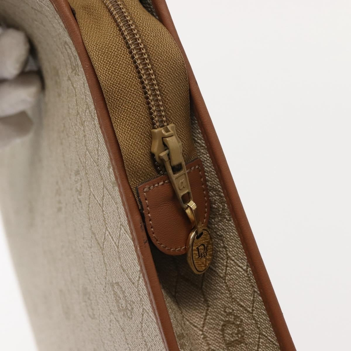 Christian Dior Vintage Honeycomb Handbag Canvas Leather, BEIGE, CANVAS, Handbag